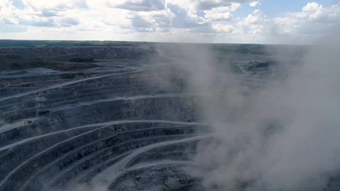 Explosion in career on extraction of ore Stock-Footage 96475495