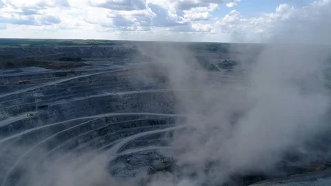 Explosion in career on extraction of ore Stock-Footage 96476258