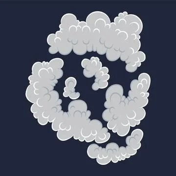 Explosion. Cartoon bomb explode effect with smoke effect. Comic boom vector Stock Illustration