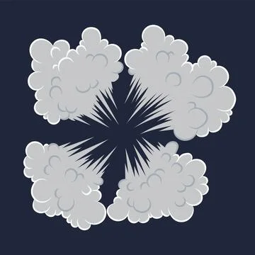 Explosion. Cartoon bomb explode effect with smoke effect. Comic boom vector Stock Illustration