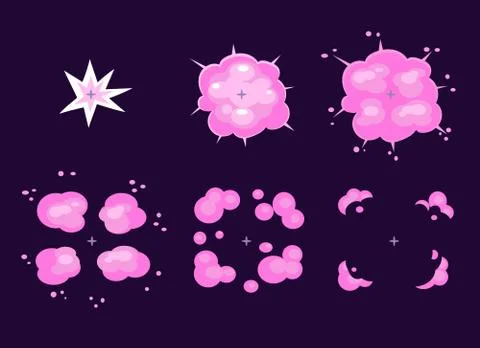 Explosion, Cartoon Explode effect animation Stock Illustration