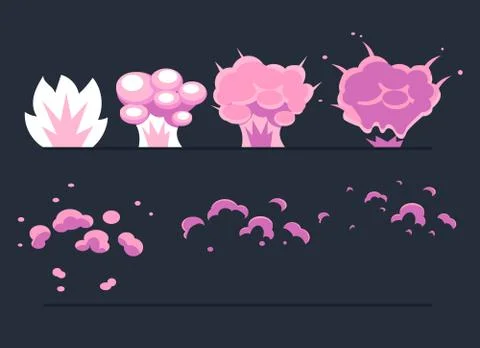 Explosion, Cartoon Explode effect animation Stock Illustration