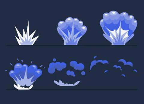 Explosion, Cartoon Explode effect animation Stock Illustration
