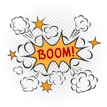 Explosion cartoon illustration transparent Illustrazione stock