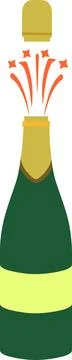 Explosion of champagne bottle vector | open Bottle of champagne| champagne .. Illustrazione stock