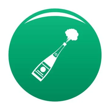 Explosion champagne icon vector green Stock Illustration