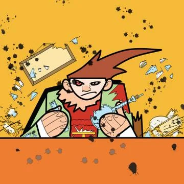 Explosion in chemistry class Stock Illustration