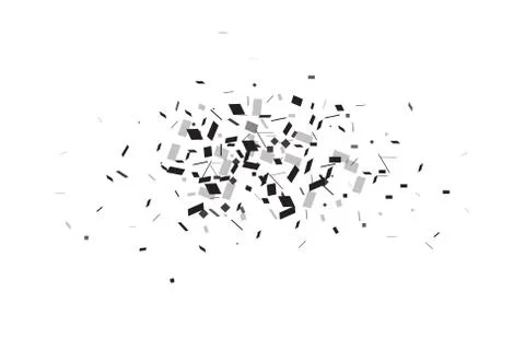 Explosion cloud of black pieces. vector illustration. Stock Illustration