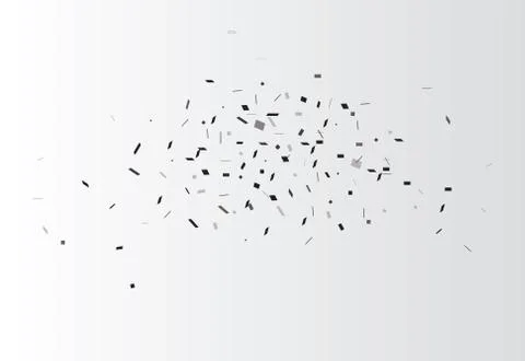 Explosion cloud of black pieces. vector illustration. Stock Illustration