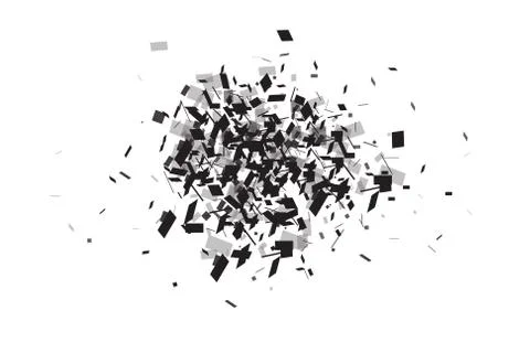 Explosion cloud of black pieces. vector illustration. Stock Illustration