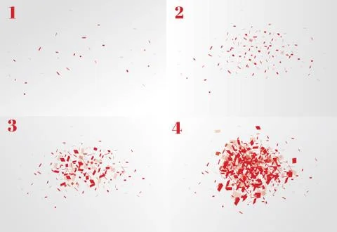 Explosion cloud of black pieces. vector illustration. Stock Illustration