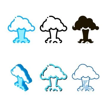 Explosion cloud designs icon vector outline symbol Stock Illustration