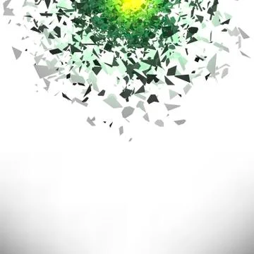 Explosion Cloud of Grey Pieces Fly in the Air. Illustrazione stock