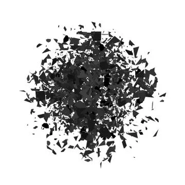 Explosion Cloud of Grey Pieces 库存插图