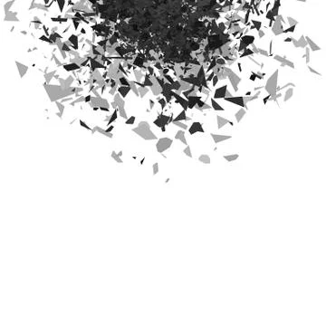 Explosion Cloud of Grey Pieces 库存插图
