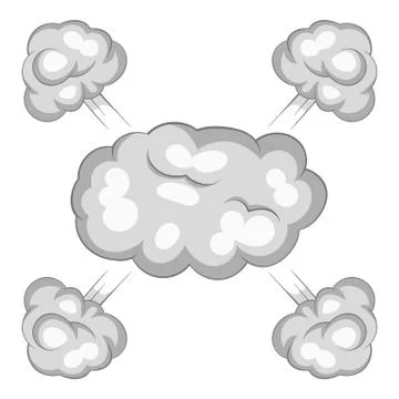 Explosion cloud icon, cartoon style イラスト素材