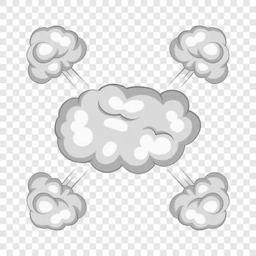 Explosion cloud icon, cartoon style 库存插图
