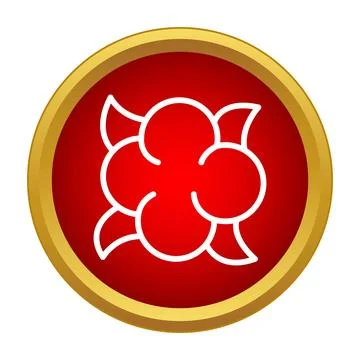 Explosion cloud icon on red gold button Stock Illustration