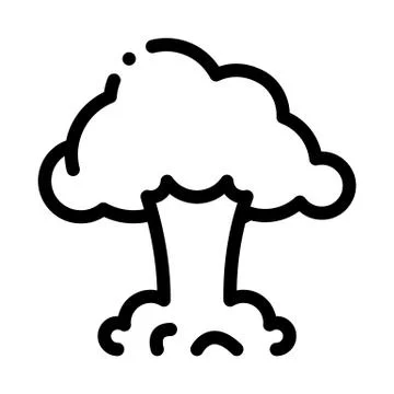 Explosion cloud icon vector outline symbol illustration Stock Illustration