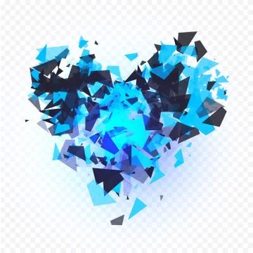 The explosion of cloud particles in the shape of a heart. Valentine s day Stock Illustration