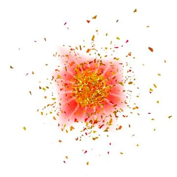 Explosion Cloud of Pieces. Sharp Particles Randomly Fly in the Air. Stock Illustration