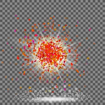 Explosion Cloud of Red Pieces Illustrazione stock