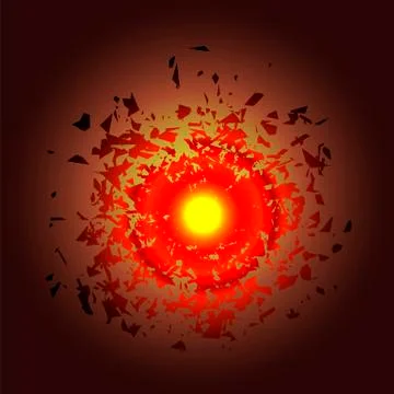 Explosion Cloud of Red Pieces. Sharp Particles Illustrazione stock