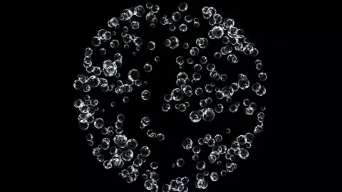 Explosion of a cloud of soap bubbles. Hundreds of soap bubbles in flight. Stock Footage 302790975