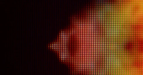 Explosion color movement pixel screen dark background. Slow motion orange wave. Stock Footage 187213610