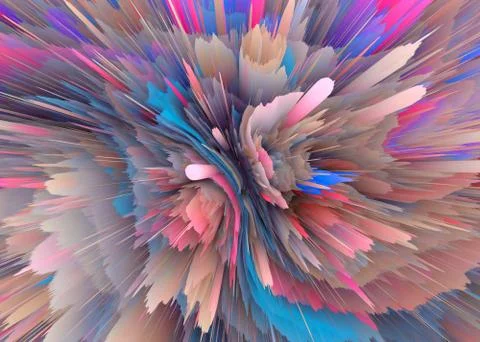 Explosion colorful rays.  Shine dynamic scene.  Magic moving fast lines.  Hol Stock Illustration