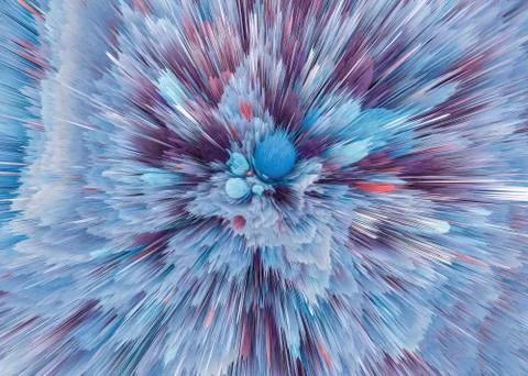 Explosion colorful rays.  Shine dynamic scene.  Magic moving fast lines.  Hol Stock Illustration