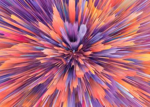 Explosion colorful rays.  Shine dynamic scene.  Magic moving fast lines.  Hol Stock Illustration