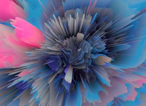 Explosion colorful rays.  Shine dynamic scene.  Magic moving fast lines.  Hol Stock Illustration