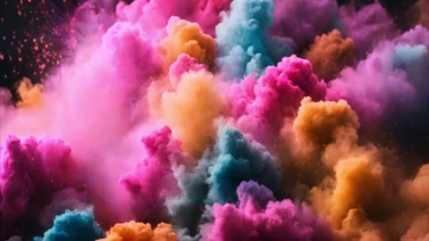 Explosion of Colorful Smoke Stock Footage 284572564