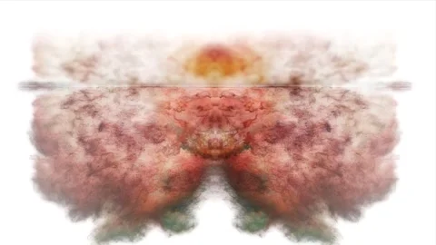 Explosion of colorful smoke, mirror effect, white background, abstraction. Stock Footage 250832742