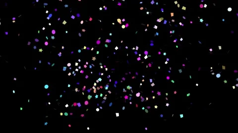 Explosion colourful confetti party on black backgrounds rendering Stock Footage 328575320
