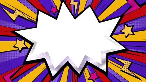 Explosion Comic Book Style Background with Blank Speech Bubble. 스톡 동영상 320465871