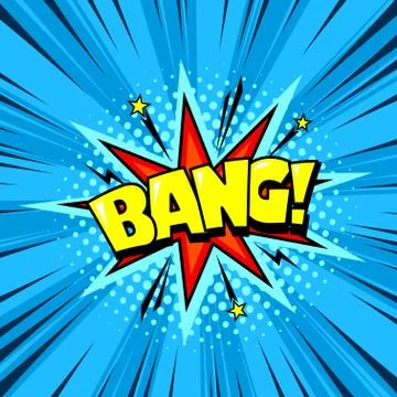 Explosion comic book superhero speech bubble background Stock Illustration