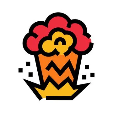 Explosion comic icon showing fire and smoke Stock Illustration