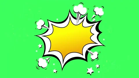 Explosion comic textbox green bg Stock Footage 274454130