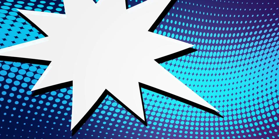 Explosion comics bubble on blue background Illustrazione stock