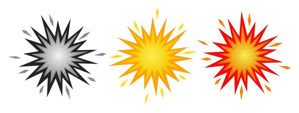 Explosion in comics style Stock Illustration