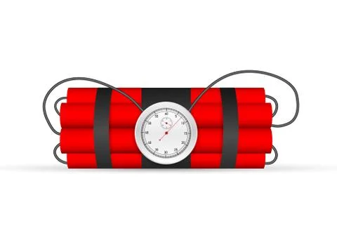 Explosion countdown. Tnt time bomb . Timebomb with clock. Vector stock illust 스톡 일러스트
