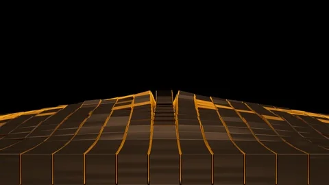 Explosion Of a Cubic Surface With Reflections Stock Footage 97218263