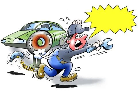 Explosion danger - tire burst Stock Illustration
