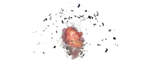 Explosion with debris Stock Footage 314890834