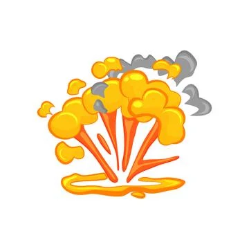 Explosion, detonation and comic boom of bomb, explosives or dynamite Stock Illustration