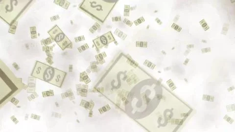 Explosion of dollar bills on a white background, isolated Stock Illustration