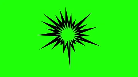 Explosion Doodle Icon on Green Background Stock Footage 329192013