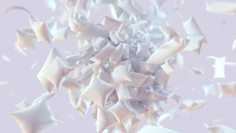 Explosion of down pillows and feathers Stock Footage 264771251